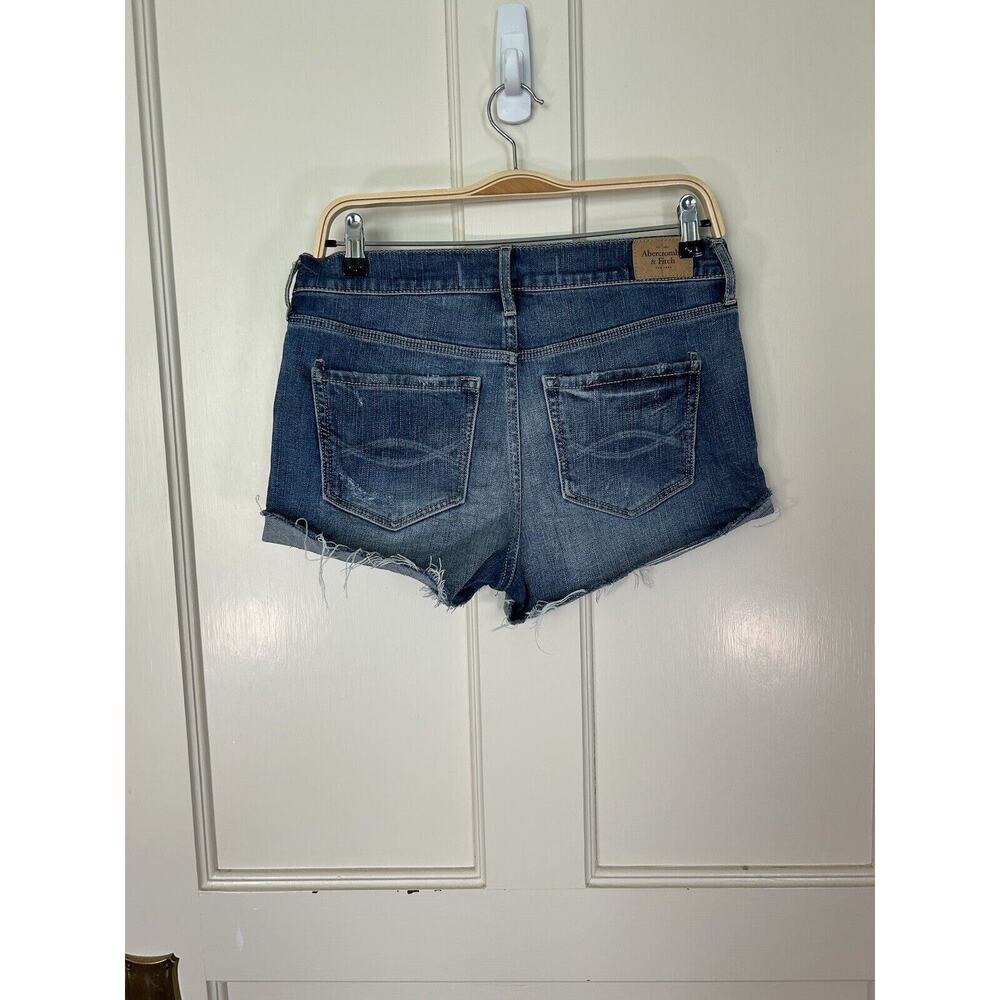 Abercrombie & Fitch Distressed Cutoff Jean Shorts Womens Size 29 Blue Comfort - Picture 2 of 7